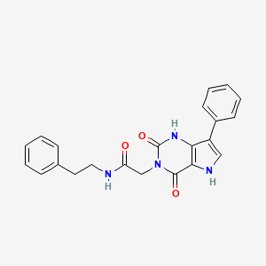 molecular formula C22H20N4O3 B2618983 2-(2,4-dioxo-7-phenyl-1H-pyrrolo[3,2-d]pyrimidin-3(2H,4H,5H)-yl)-N-phenethylacetamide CAS No. 1115565-53-1