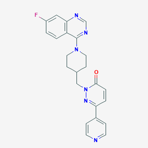molecular formula C23H21FN6O B2618989 2-{[1-(7-Fluoroquinazolin-4-yl)piperidin-4-yl]methyl}-6-(pyridin-4-yl)-2,3-dihydropyridazin-3-one CAS No. 2097860-44-9