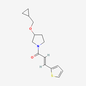 (E)-1-(3-(cyclopropylmethoxy)pyrrolidin-1-yl)-3-(thiophen-2-yl)prop-2-en-1-one