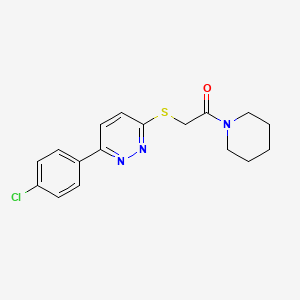 2-[6-(4-Chlorophenyl)pyridazin-3-yl]sulfanyl-1-piperidin-1-ylethanone