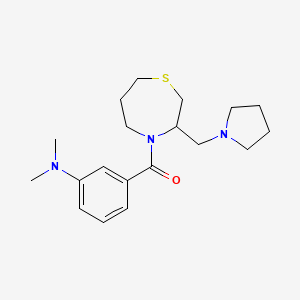 (3-(Dimethylamino)phenyl)(3-(pyrrolidin-1-ylmethyl)-1,4-thiazepan-4-yl)methanone