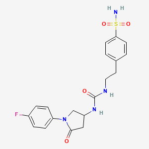 4-(2-(3-(1-(4-Fluorophenyl)-5-oxopyrrolidin-3-yl)ureido)ethyl)benzenesulfonamide