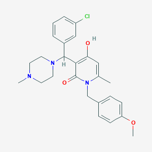 3-((3-chlorophenyl)(4-methylpiperazin-1-yl)methyl)-4-hydroxy-1-(4-methoxybenzyl)-6-methylpyridin-2(1H)-one