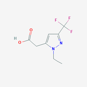 molecular formula C8H9F3N2O2 B2619050 [1-ethyl-3-(trifluoromethyl)-1H-pyrazol-5-yl]acetic acid CAS No. 1260659-37-7