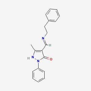 molecular formula C19H19N3O B2619053 (Z)-3-methyl-4-((phenethylamino)methylene)-1-phenyl-1H-pyrazol-5(4H)-one CAS No. 536725-96-9