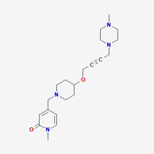 molecular formula C21H32N4O2 B2619055 1-Methyl-4-[(4-{[4-(4-methylpiperazin-1-yl)but-2-yn-1-yl]oxy}piperidin-1-yl)methyl]-1,2-dihydropyridin-2-one CAS No. 2415454-53-2