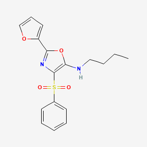 molecular formula C17H18N2O4S B2619059 4-(benzenesulfonyl)-N-butyl-2-(furan-2-yl)-1,3-oxazol-5-amine CAS No. 823829-28-3