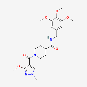 molecular formula C22H30N4O6 B2619063 1-(3-methoxy-1-methyl-1H-pyrazole-4-carbonyl)-N-(3,4,5-trimethoxybenzyl)piperidine-4-carboxamide CAS No. 1226454-37-0