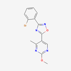 molecular formula C14H11BrN4O2 B2619069 3-(2-Bromophenyl)-5-(2-methoxy-4-methylpyrimidin-5-yl)-1,2,4-oxadiazole CAS No. 2034514-89-9
