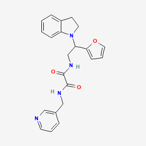molecular formula C22H22N4O3 B2619070 N1-(2-(furan-2-yl)-2-(indolin-1-yl)ethyl)-N2-(pyridin-3-ylmethyl)oxalamide CAS No. 906147-40-8