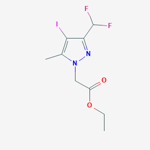 molecular formula C9H11F2IN2O2 B2619071 Ethyl 2-[3-(difluoromethyl)-4-iodo-5-methylpyrazol-1-yl]acetate CAS No. 1946817-03-3