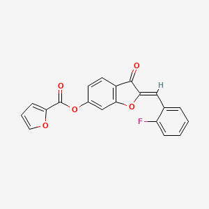 (Z)-2-(2-fluorobenzylidene)-3-oxo-2,3-dihydrobenzofuran-6-yl furan-2-carboxylate