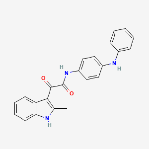 molecular formula C23H19N3O2 B2619083 N-(4-anilinophenyl)-2-(2-methyl-1H-indol-3-yl)-2-oxoacetamide CAS No. 852372-17-9
