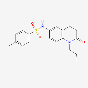 molecular formula C19H22N2O3S B2619099 4-methyl-N-(2-oxo-1-propyl-1,2,3,4-tetrahydroquinolin-6-yl)benzenesulfonamide CAS No. 951572-86-4