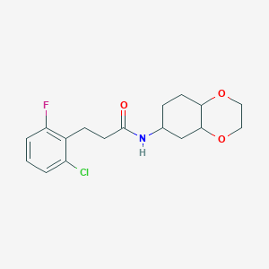 molecular formula C17H21ClFNO3 B2619126 3-(2-chloro-6-fluorophenyl)-N-(octahydrobenzo[b][1,4]dioxin-6-yl)propanamide CAS No. 1902936-39-3