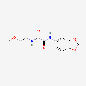 molecular formula C12H14N2O5 B2619131 N'-(1,3-benzodioxol-5-yl)-N-(2-methoxyethyl)oxamide CAS No. 433250-33-0