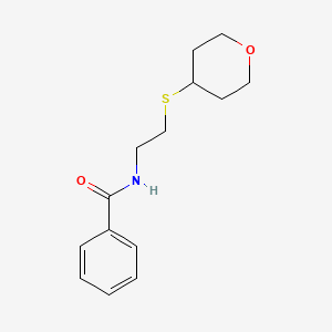 N-(2-((tetrahydro-2H-pyran-4-yl)thio)ethyl)benzamide