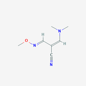 molecular formula C7H11N3O B2619159 (2E)-3-(dimethylamino)-2-[(1E)-(methoxyimino)methyl]prop-2-enenitrile CAS No. 339011-94-8
