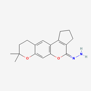 (1E)-(8,8-dimethyl-2,3,9,10-tetrahydro-8H-cyclopenta[c]pyrano[3,2-g]chromen-4(1H)-ylidene)hydrazine
