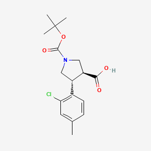 (3S,4R)-4-(2-Chloro-4-methylphenyl)-1-[(2-methylpropan-2-yl)oxycarbonyl]pyrrolidine-3-carboxylic acid