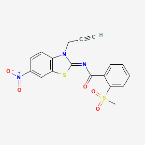 molecular formula C18H13N3O5S2 B2619164 (Z)-2-(methylsulfonyl)-N-(6-nitro-3-(prop-2-yn-1-yl)benzo[d]thiazol-2(3H)-ylidene)benzamide CAS No. 896278-61-8
