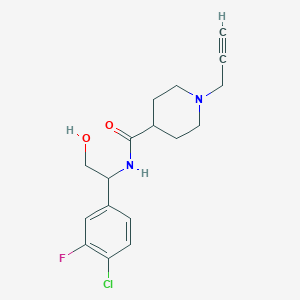molecular formula C17H20ClFN2O2 B2619169 N-[1-(4-chloro-3-fluorophenyl)-2-hydroxyethyl]-1-(prop-2-yn-1-yl)piperidine-4-carboxamide CAS No. 1791353-17-7