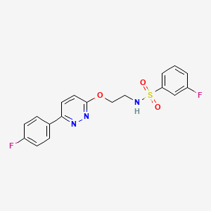 3-fluoro-N-(2-((6-(4-fluorophenyl)pyridazin-3-yl)oxy)ethyl)benzenesulfonamide