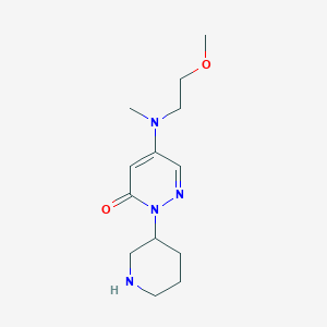 molecular formula C13H22N4O2 B2619182 5-[(2-Methoxyethyl)(methyl)amino]-2-(piperidin-3-yl)-2,3-dihydropyridazin-3-one CAS No. 1803581-21-6