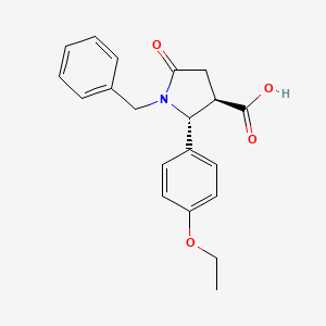 molecular formula C20H21NO4 B2619185 (2R,3R)-1-benzyl-2-(4-ethoxyphenyl)-5-oxopyrrolidine-3-carboxylic acid CAS No. 1071535-90-4