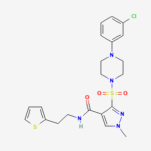 molecular formula C21H24ClN5O3S2 B2619192 N-{4-[4-(2,4-dimethylphenyl)-1,3-oxazol-2-yl]phenyl}-N'-(4-methylphenyl)urea CAS No. 1185028-46-9
