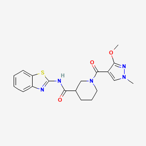 molecular formula C19H21N5O3S B2619200 N-(benzo[d]thiazol-2-yl)-1-(3-methoxy-1-methyl-1H-pyrazole-4-carbonyl)piperidine-3-carboxamide CAS No. 1251686-68-6