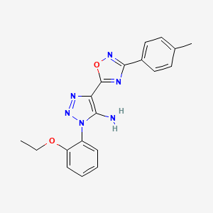 molecular formula C19H18N6O2 B2619203 1-(2-ethoxyphenyl)-4-(3-(p-tolyl)-1,2,4-oxadiazol-5-yl)-1H-1,2,3-triazol-5-amine CAS No. 892775-32-5