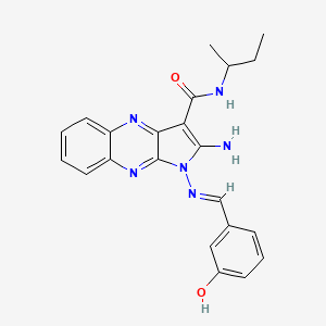 (E)-2-amino-N-(sec-butyl)-1-((3-hydroxybenzylidene)amino)-1H-pyrrolo[2,3-b]quinoxaline-3-carboxamide