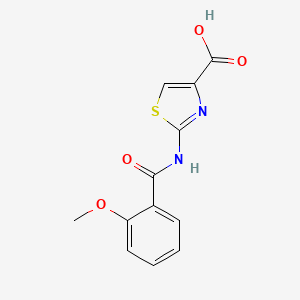 molecular formula C12H10N2O4S B2619210 2-[(2-Methoxybenzoyl)amino]-1,3-thiazole-4-carboxylic acid CAS No. 923150-13-4