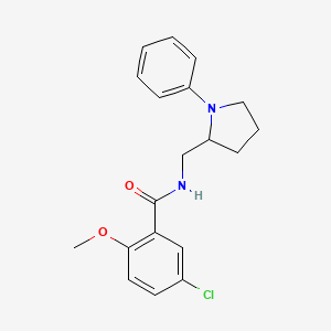 molecular formula C19H21ClN2O2 B2619218 5-chloro-2-methoxy-N-((1-phenylpyrrolidin-2-yl)methyl)benzamide CAS No. 1797280-97-7