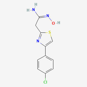 molecular formula C11H10ClN3OS B2619223 2-[4-(4-chlorophenyl)-1,3-thiazol-2-yl]-N'-hydroxyethanimidamide CAS No. 656223-02-8