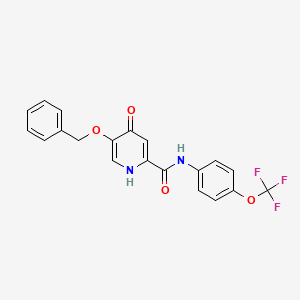molecular formula C20H15F3N2O4 B2619239 4-oxo-5-phenylmethoxy-N-[4-(trifluoromethoxy)phenyl]-1H-pyridine-2-carboxamide CAS No. 1021212-69-0