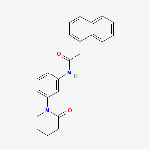 molecular formula C23H22N2O2 B2619246 2-naphthalen-1-yl-N-[3-(2-oxopiperidin-1-yl)phenyl]acetamide CAS No. 942014-02-0