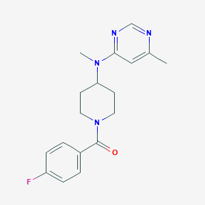 molecular formula C18H21FN4O B2619261 (4-Fluorophenyl)-[4-[methyl-(6-methylpyrimidin-4-yl)amino]piperidin-1-yl]methanone CAS No. 2415533-97-8
