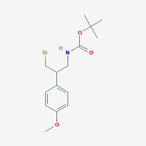 molecular formula C15H22BrNO3 B2619267 tert-butyl N-[3-bromo-2-(4-methoxyphenyl)propyl]carbamate CAS No. 1909336-30-6