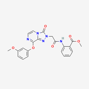 molecular formula C22H19N5O6 B2619268 methyl 2-(2-(8-(3-methoxyphenoxy)-3-oxo-[1,2,4]triazolo[4,3-a]pyrazin-2(3H)-yl)acetamido)benzoate CAS No. 1251602-59-1
