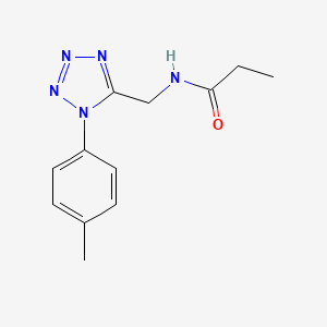 molecular formula C12H15N5O B2619280 N-((1-(p-tolyl)-1H-tetrazol-5-yl)methyl)propionamide CAS No. 921054-00-4