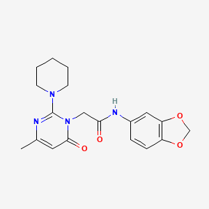 molecular formula C19H22N4O4 B2619283 N-1,3-benzodioxol-5-yl-2-(4-methyl-6-oxo-2-piperidin-1-ylpyrimidin-1(6H)-yl)acetamide CAS No. 1251677-02-7