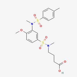 molecular formula C20H26N2O7S2 B2619284 4-(3-(N,4-dimethylphenylsulfonamido)-4-methoxy-N-methylphenylsulfonamido)butanoic acid CAS No. 900137-28-2