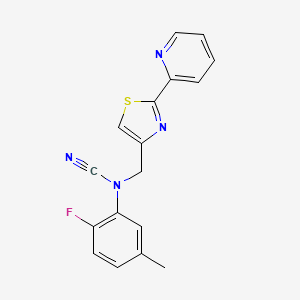 N-cyano-2-fluoro-5-methyl-N-{[2-(pyridin-2-yl)-1,3-thiazol-4-yl]methyl}aniline