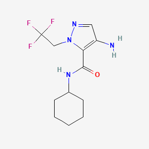 molecular formula C12H17F3N4O B2619289 4-Amino-N-cyclohexyl-1-(2,2,2-trifluoroethyl)-1H-pyrazole-5-carboxamide CAS No. 2101200-95-5