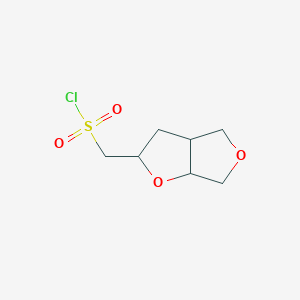 molecular formula C7H11ClO4S B2619290 {hexahydrofuro[2,3-c]furan-2-yl}methanesulfonyl chloride, Mixture of diastereomers CAS No. 2138206-06-9