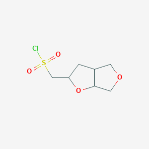 molecular formula C7H11ClO4S B2619290 {Hexahydrofuro[2,3-c]furan-2-yl}methanesulfonyl chloride CAS No. 2138206-06-9