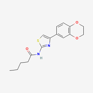 N-[4-(2,3-dihydro-1,4-benzodioxin-6-yl)-1,3-thiazol-2-yl]pentanamide