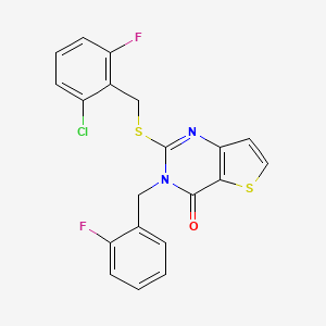 2-[(2-chloro-6-fluorobenzyl)sulfanyl]-3-(2-fluorobenzyl)thieno[3,2-d]pyrimidin-4(3H)-one